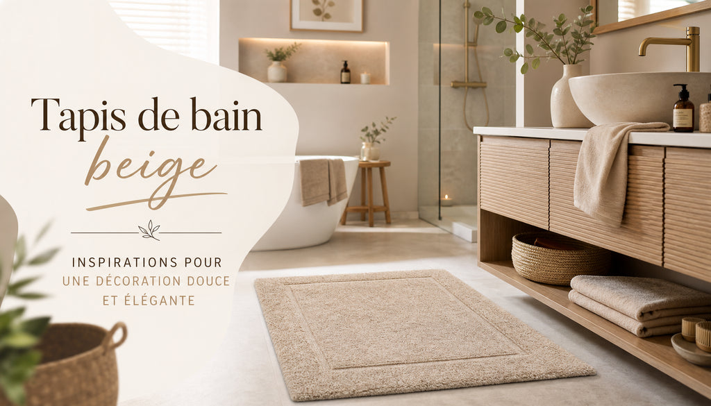 Tapis de bain beige