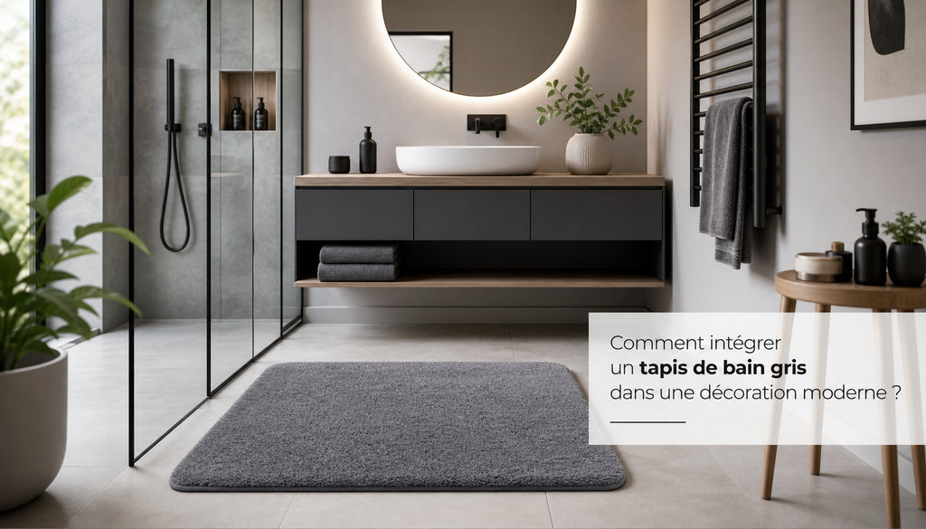 Tapis de bain gris