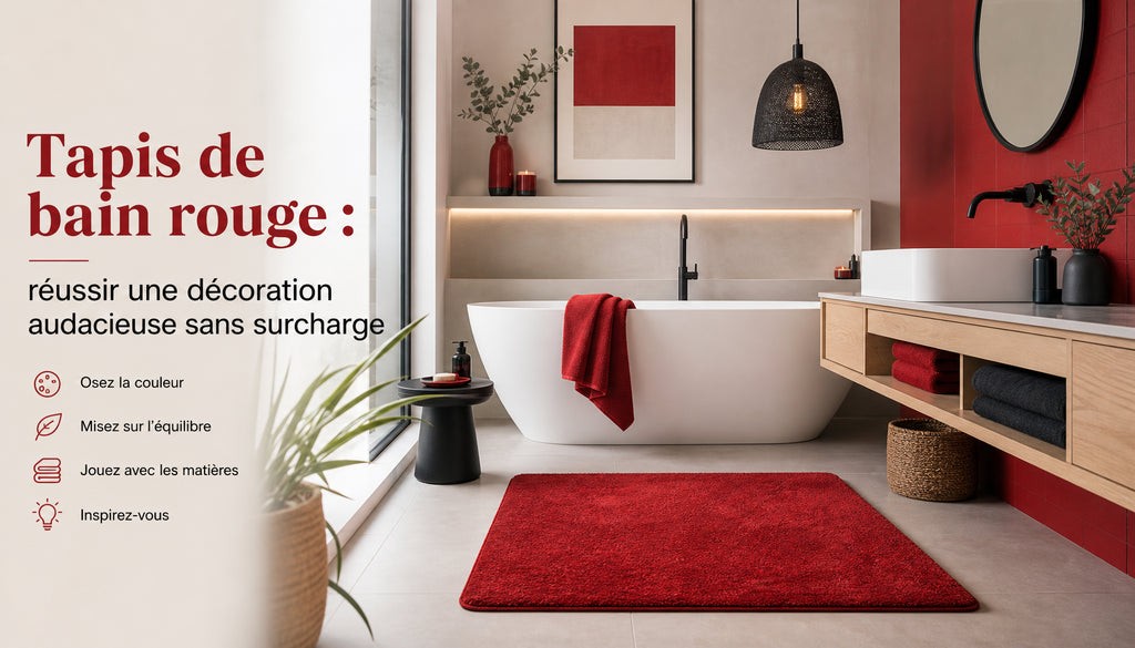 Tapis de bain rouge