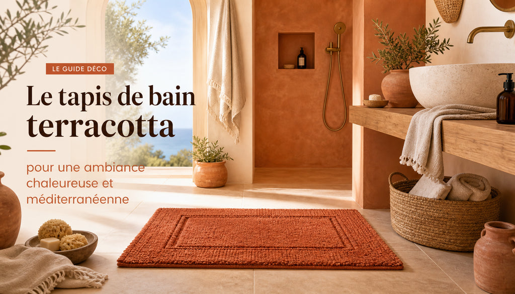 Tapis de bain terracotta