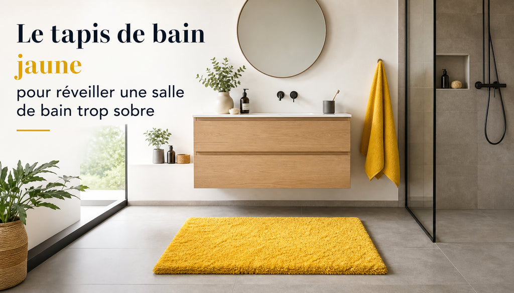 Tapis de bain jaune