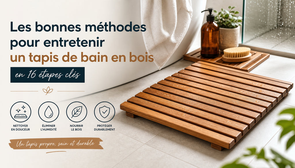 Tapis de bain en bois